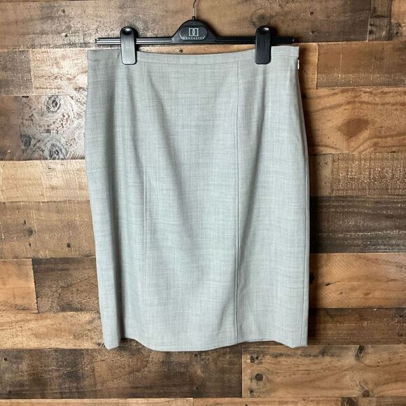 Doncaster Skirt Sheath Midi Grey Side Zipper Snap Clasp Closure Lined Women 14 - Picture 9 of 12
